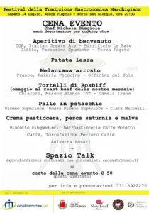 festival della tradizione gastronomica marchigiana - il menu della serata